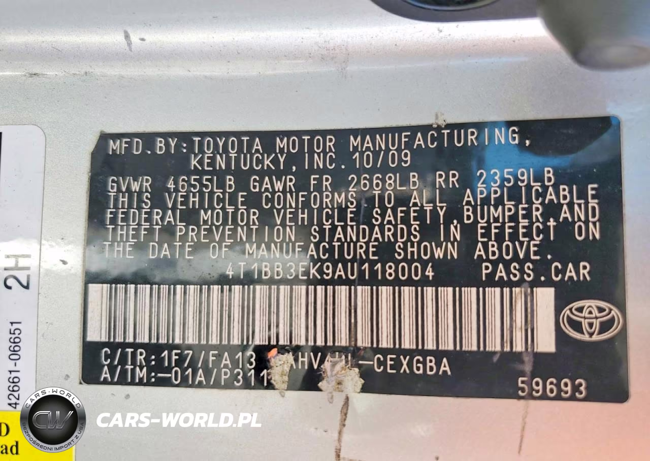 2010 Toyota Camry Hybrid VIN:4T1BB3EK9AU118004 - 12