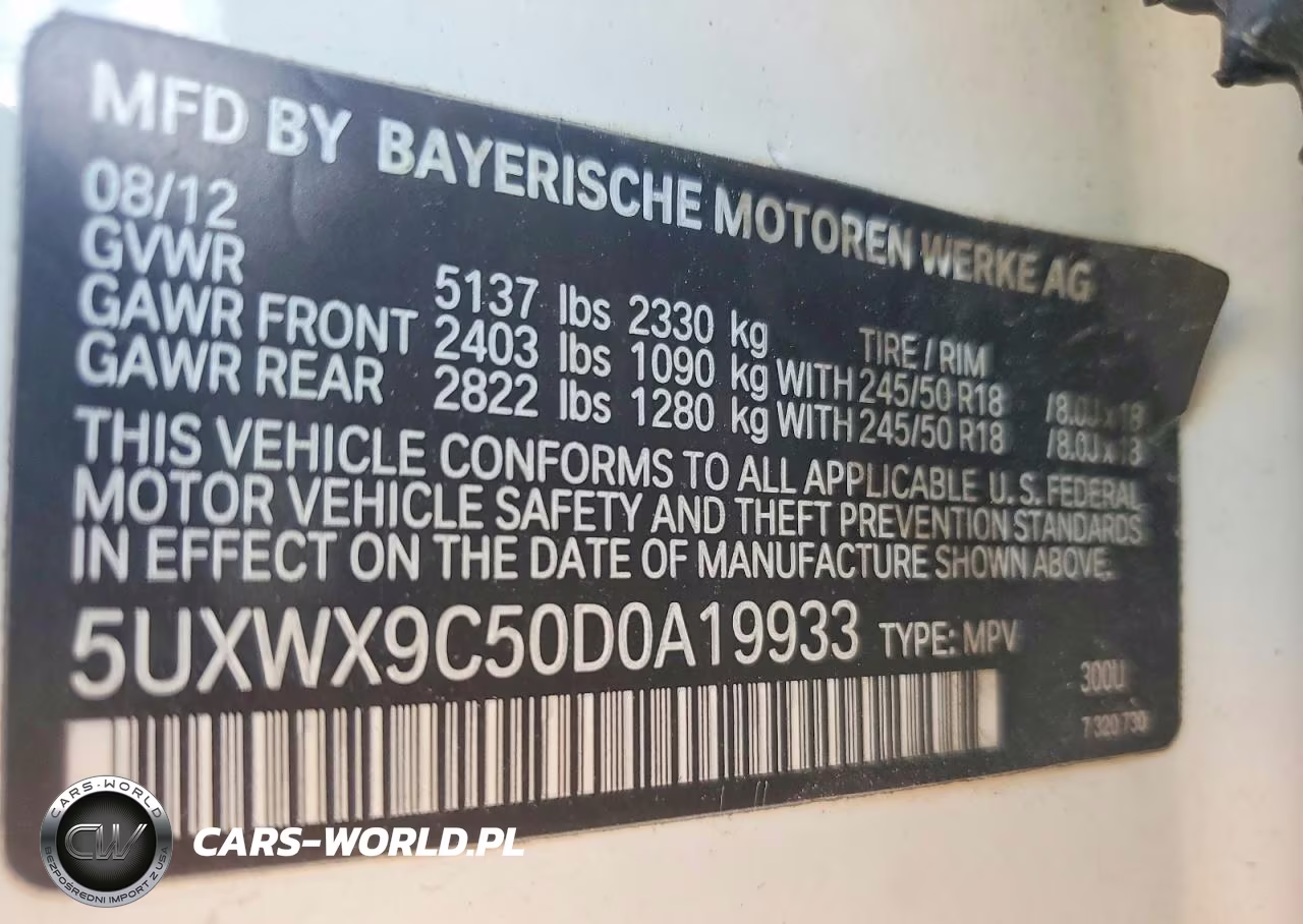 2013 BMW X3 xDrive28I VIN:5UXWX9C50D0A19933 - 12