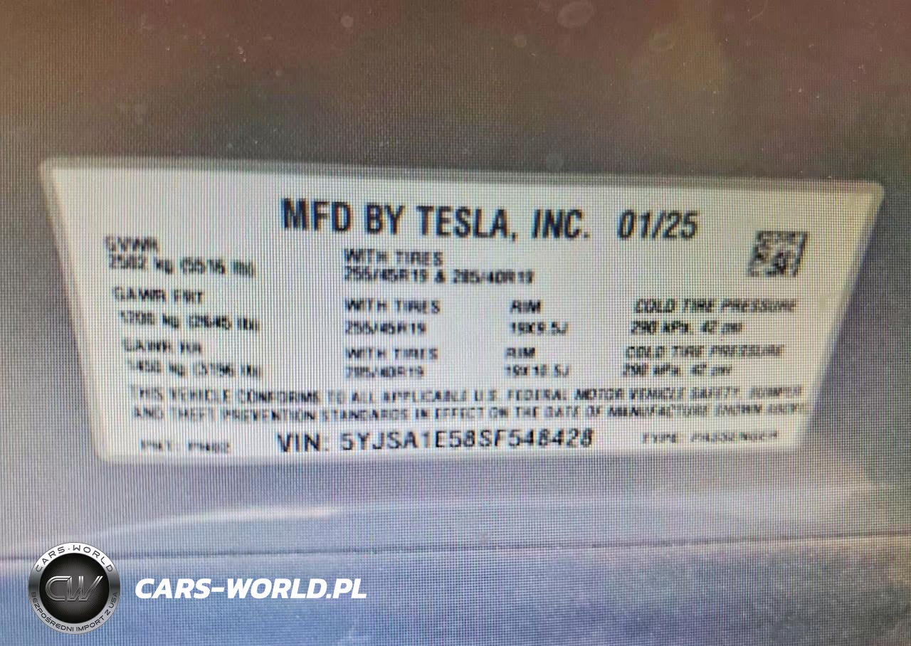 2025 Tesla Model S VIN:5YJSA1E58SF548428 - 12