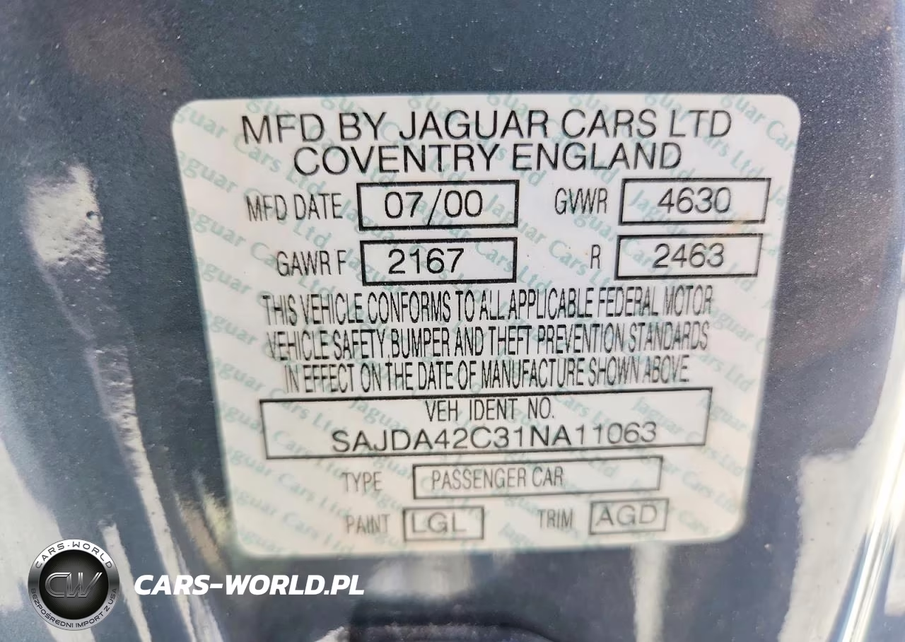 2001 Jaguar Xk8 VIN:SAJDA42C31NA11063 - 12