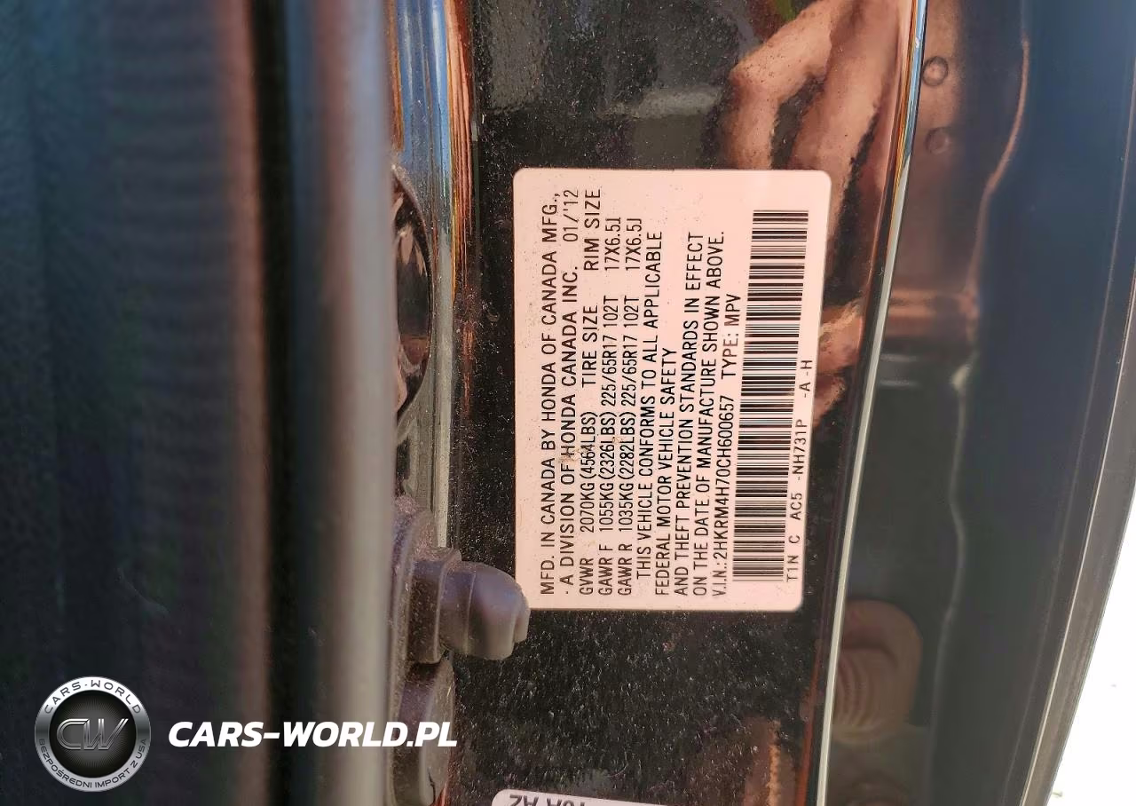 2012 Honda Cr-V Exl VIN:2HKRM4H70CH600657 - 13