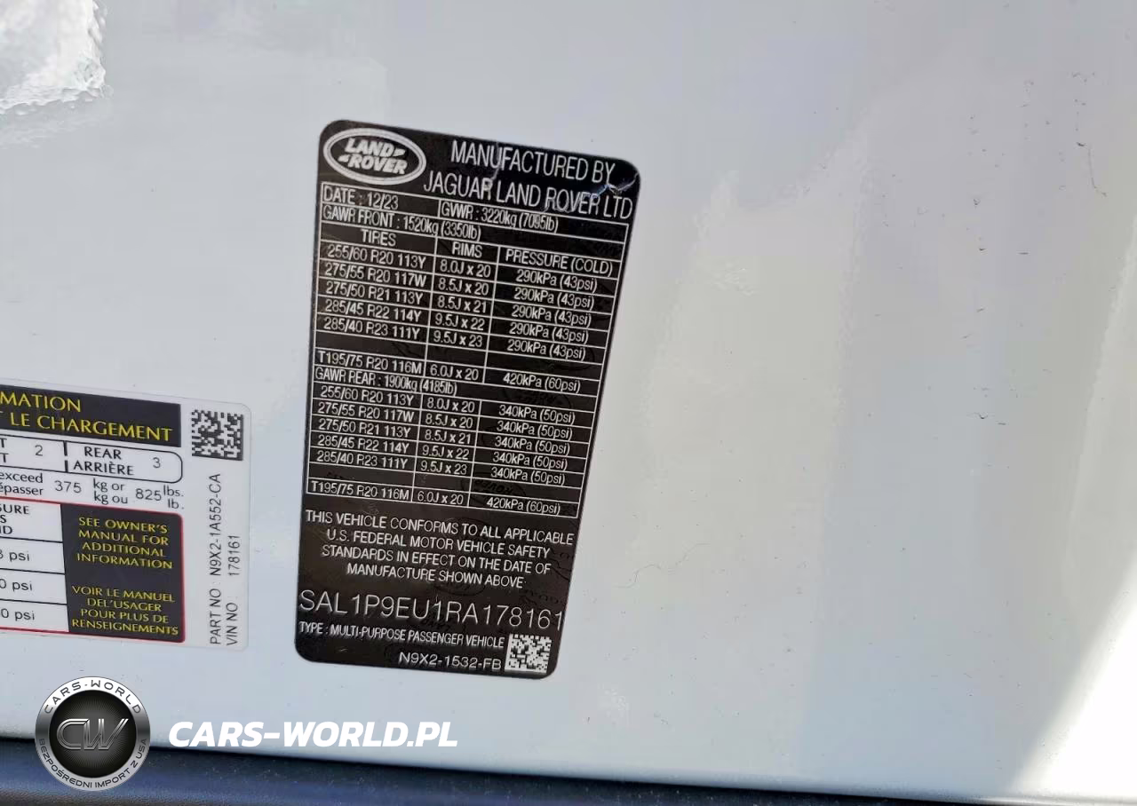 2024 Land Rover Range Rover Sport Se VIN:SAL1P9EU1RA178161 - 13