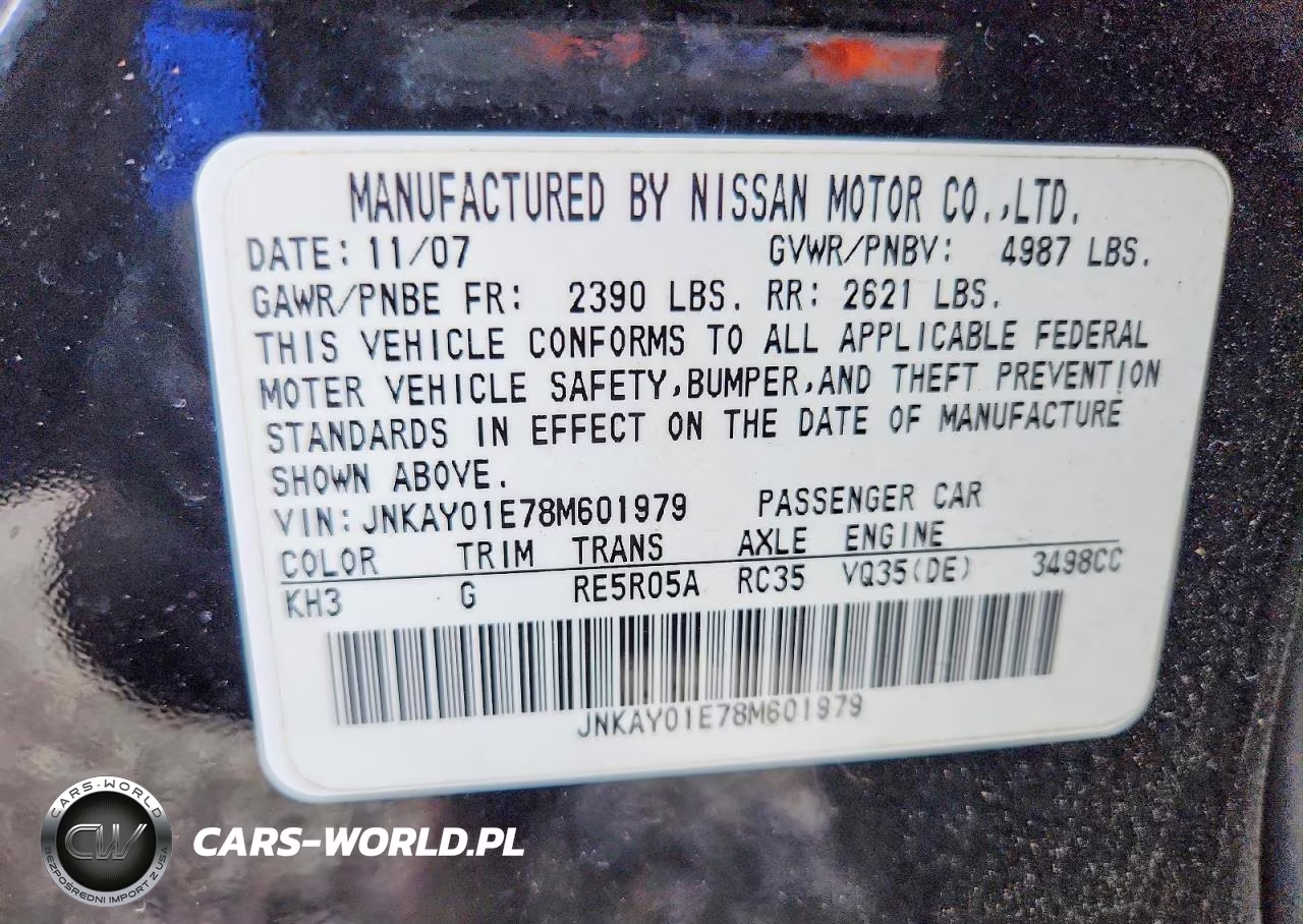 2008 Infiniti M35 Base VIN:JNKAY01E78M601979 - 12