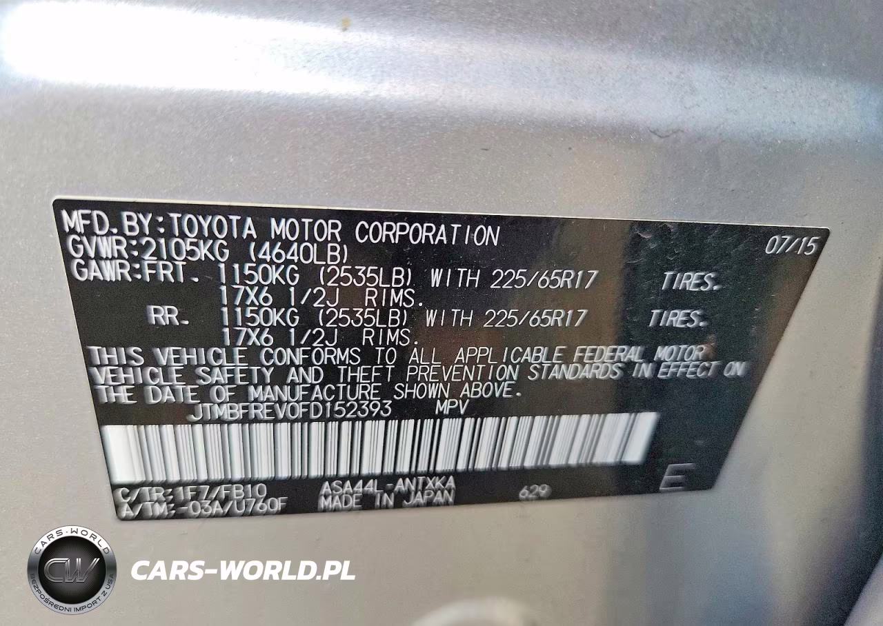 2015 Toyota Rav4 Le VIN:JTMBFREV0FD152393 - 12