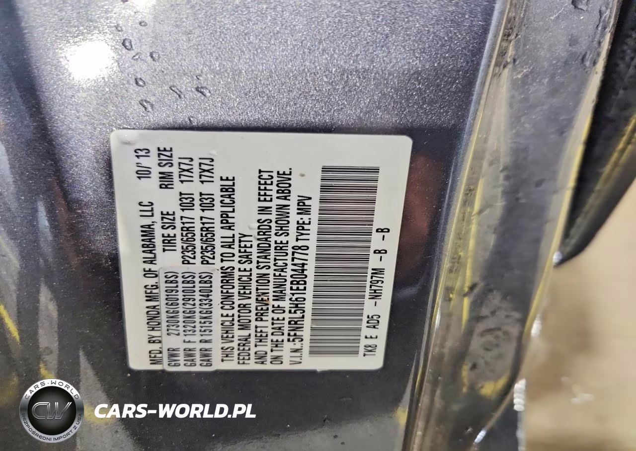 2014 Honda Odyssey Exl VIN:5FNRL5H61EB044778 - 13