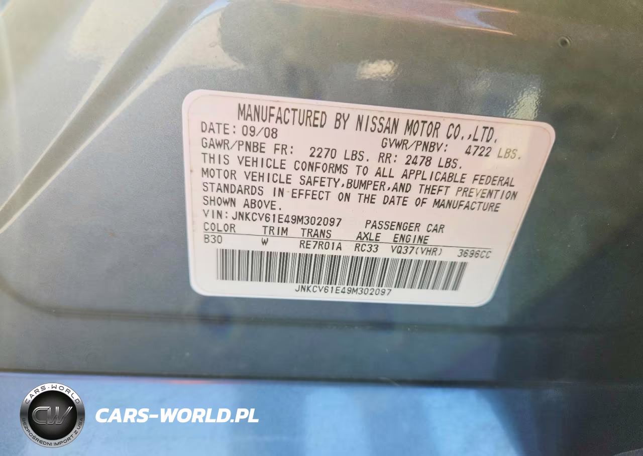 2009 Infiniti G37 Sedan Base VIN:JNKCV61E49M302097 - 12