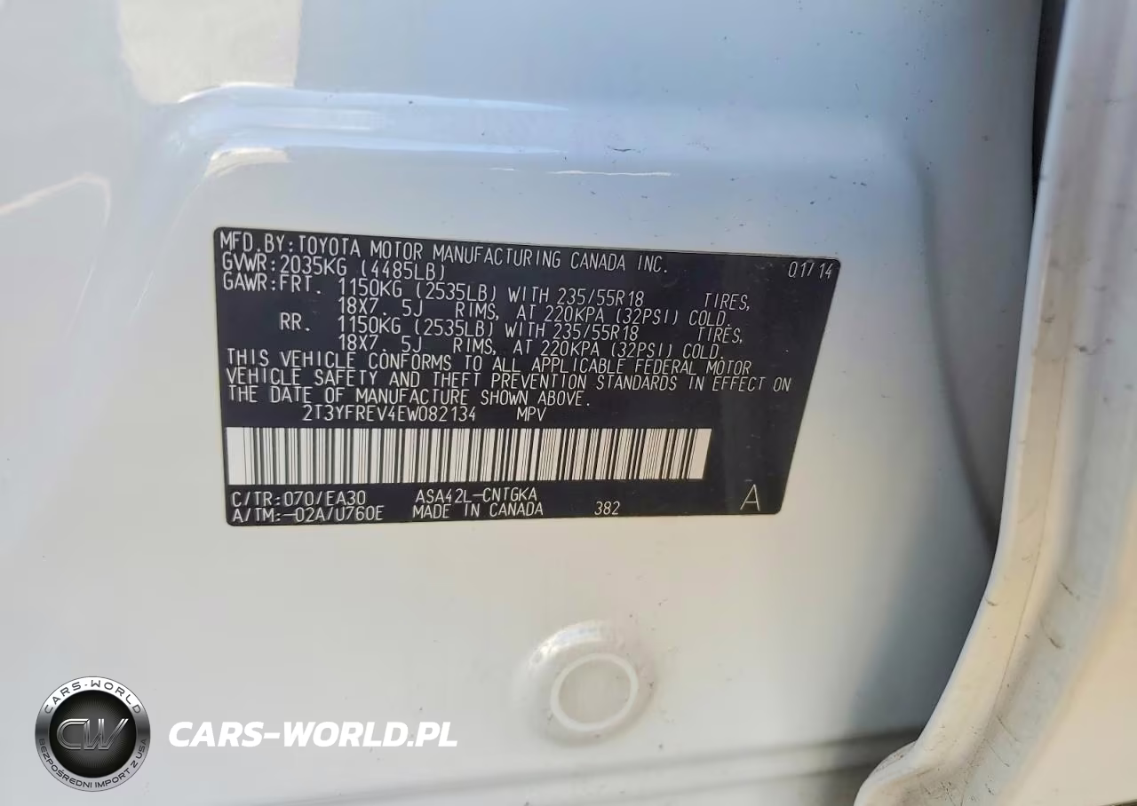 2014 Toyota Rav4 Limited VIN:2T3YFREV4EW082134 - 13