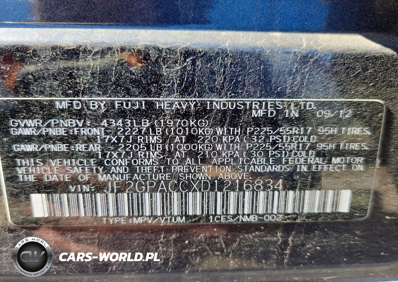 2013 Subaru Xv Crosstrek 2.0 Premium VIN:JF2GPACCXD1216834 - 12