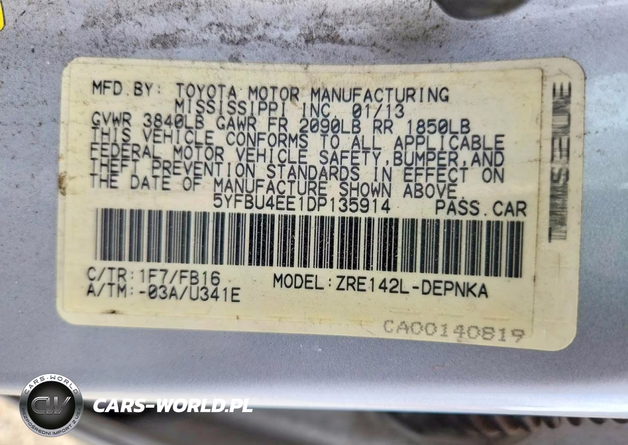 2013 Toyota Corolla Le VIN:5YFBU4EE1DP135914 - 12