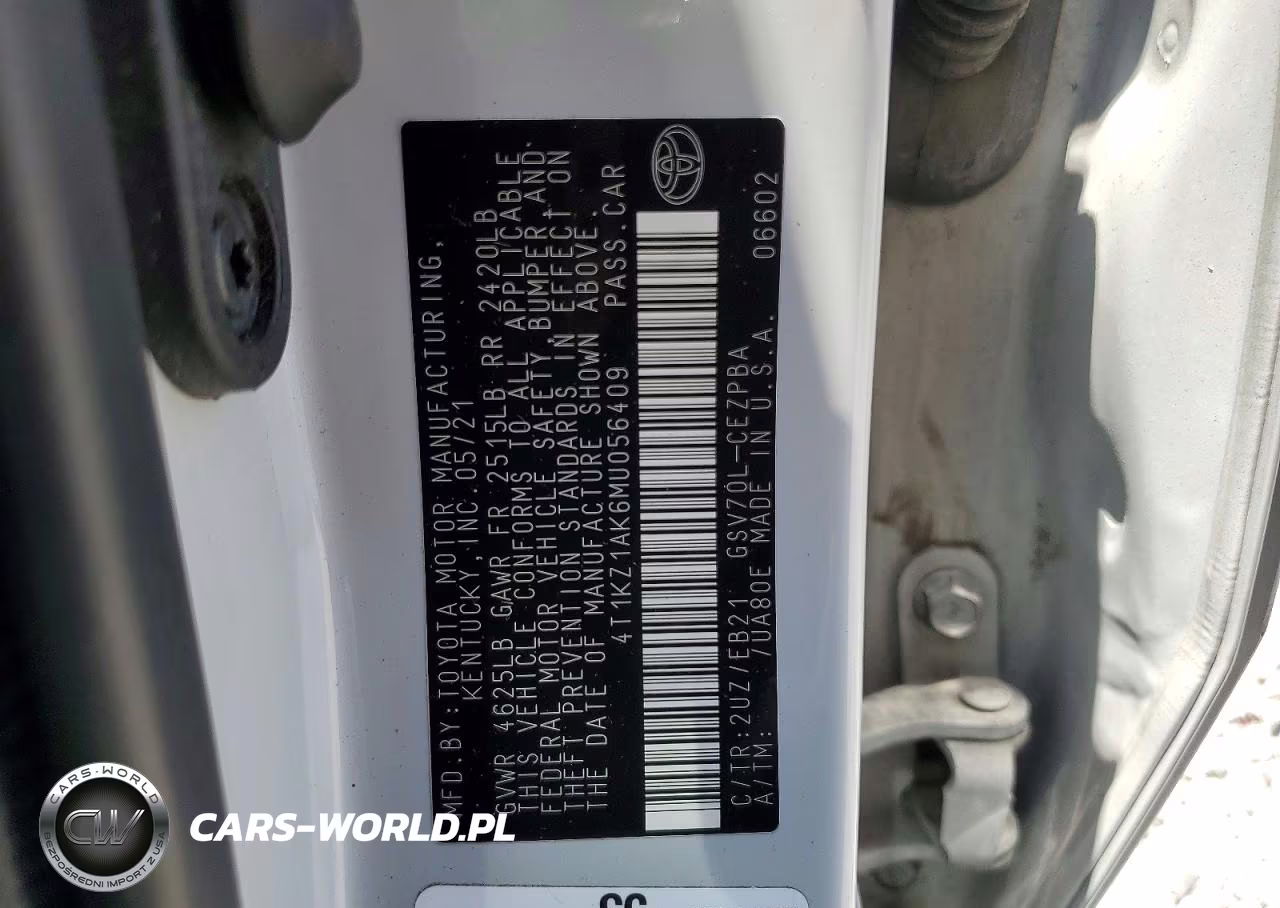 2021 Toyota Camry Trd VIN:4T1KZ1AK6MU056409 - 13