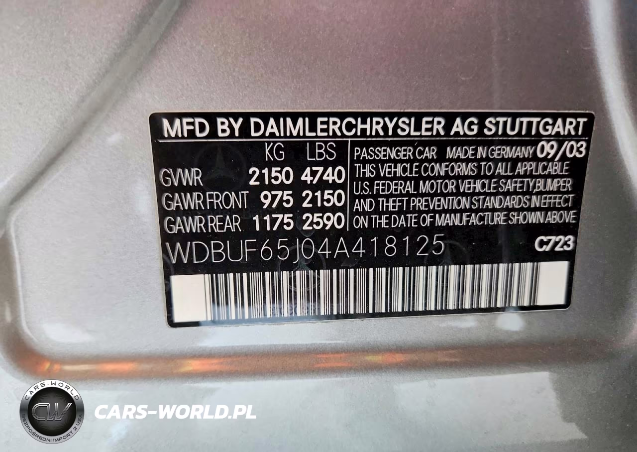 2004 Mercedes-Benz E 320 VIN:WDBUF65J04A418125 - 12