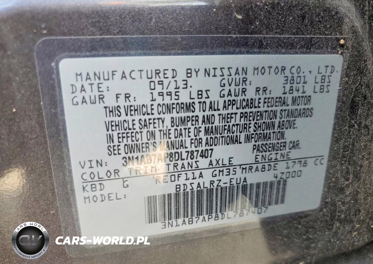 2013 Nissan Sentra VIN:3N1AB7AP8DL787407 - 13
