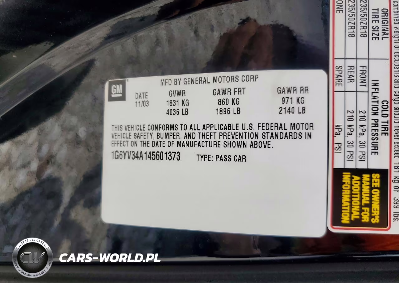 2004 Cadillac Xlr VIN:1G6YV34A145601373 - 12