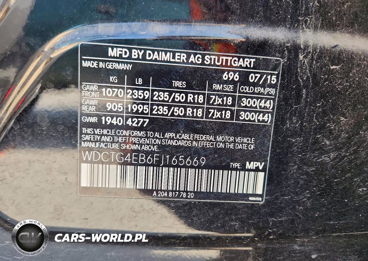 2015 Mercedes-Benz Gla 250 VIN:WDCTG4EB6FJ165669 - 13