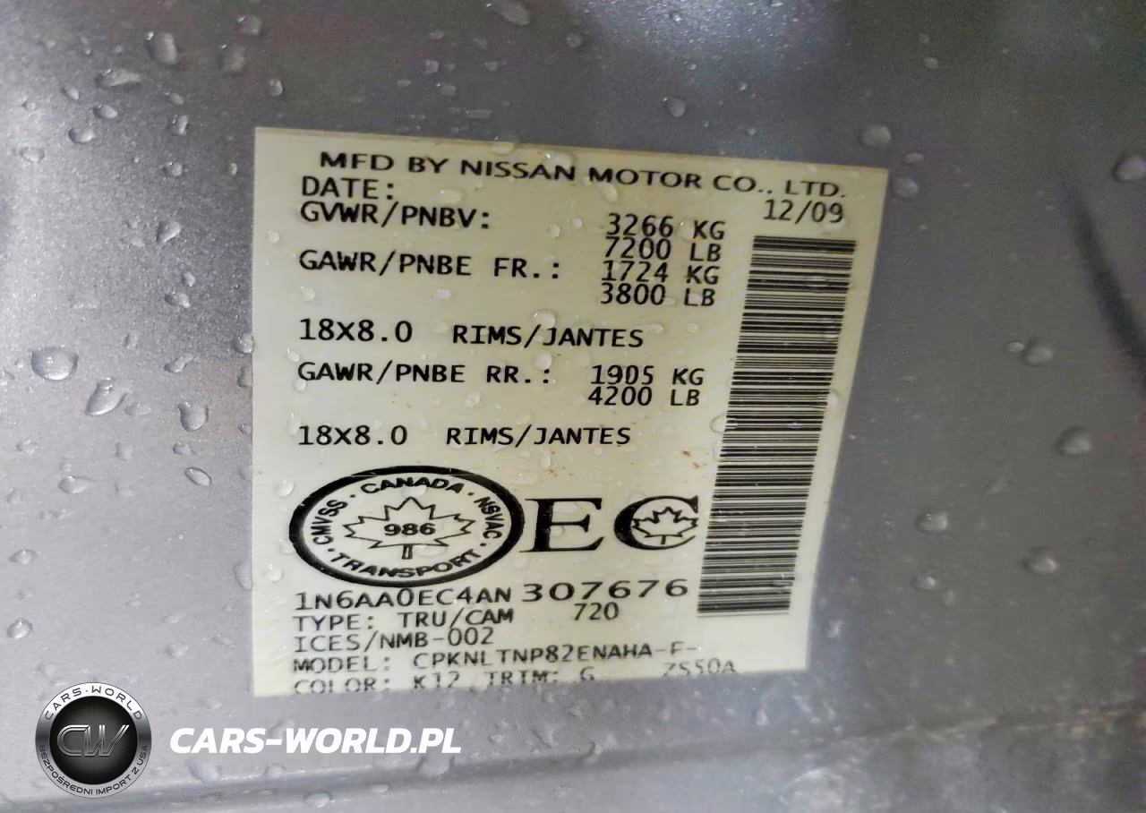 2010 Nissan Titan Se VIN:1N6AA0EC4AN307676 - 12