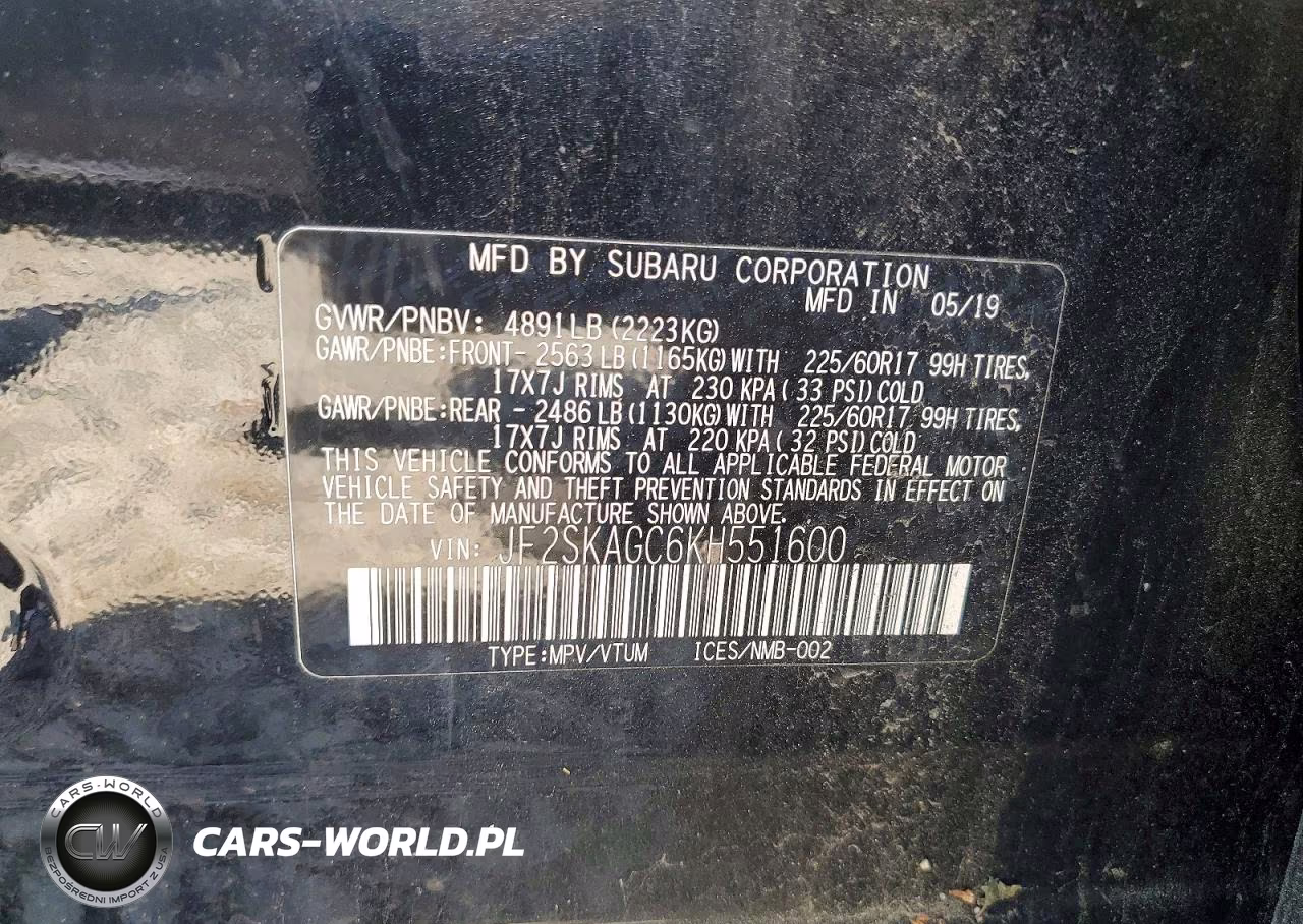 2019 Subaru Forester Premium VIN:JF2SKAGC6KH551600 - 12