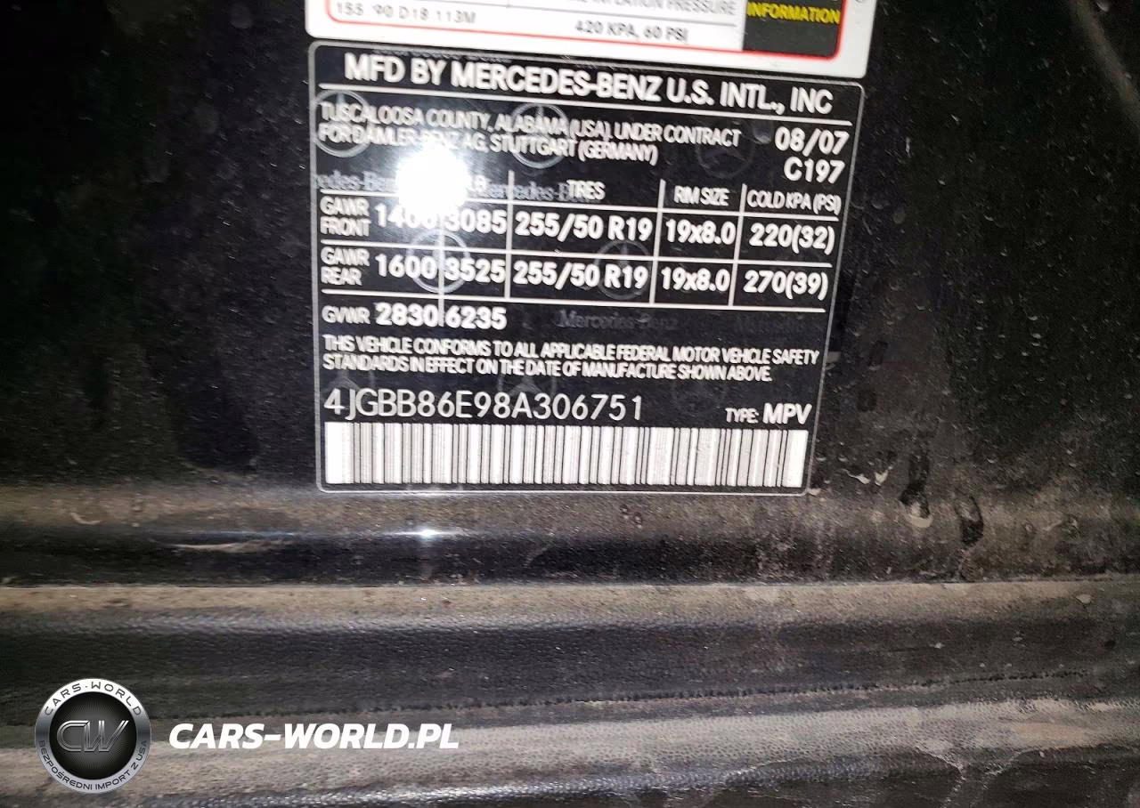 2008 Mercedes-Benz Ml 350 VIN:4JGBB86E98A306751 - 13