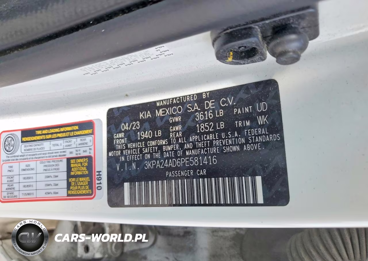 2023 Kia Rio Lx VIN:3KPA24AD6PE581416 - 13