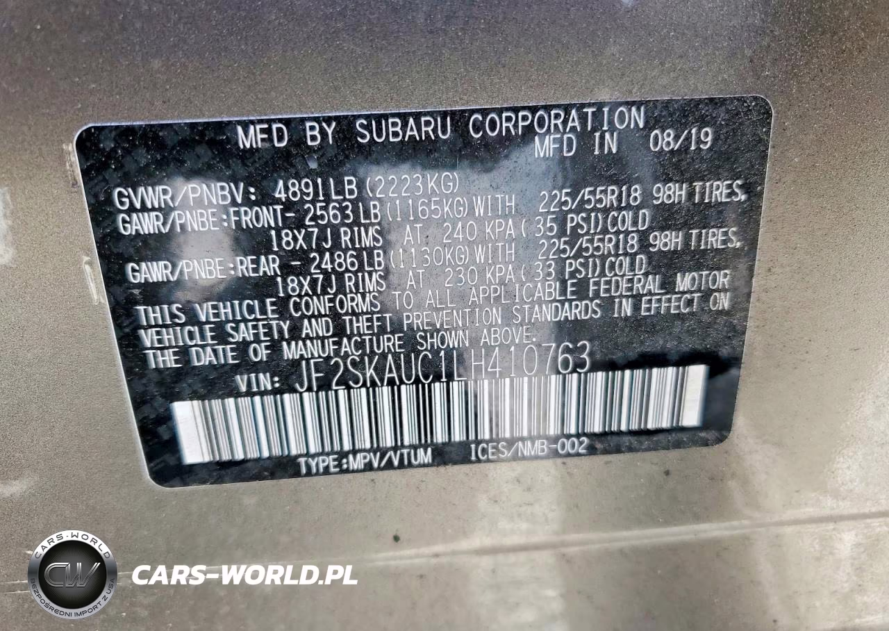 2020 Subaru Forester Limited VIN:JF2SKAUC1LH410763 - 13