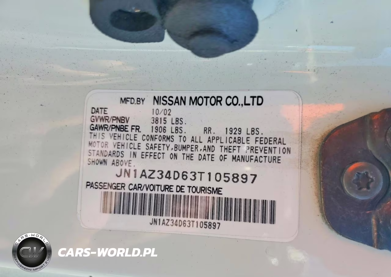 2003 Nissan 350Z Coupe VIN:JN1AZ34D63T105897 - 12