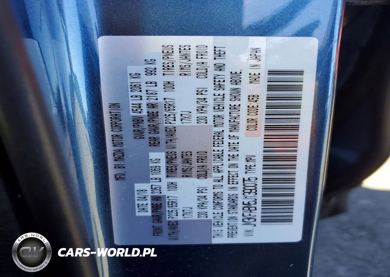 2018 Mazda Cx-5 Sport VIN:JM3KFABM5J1390075 - 13