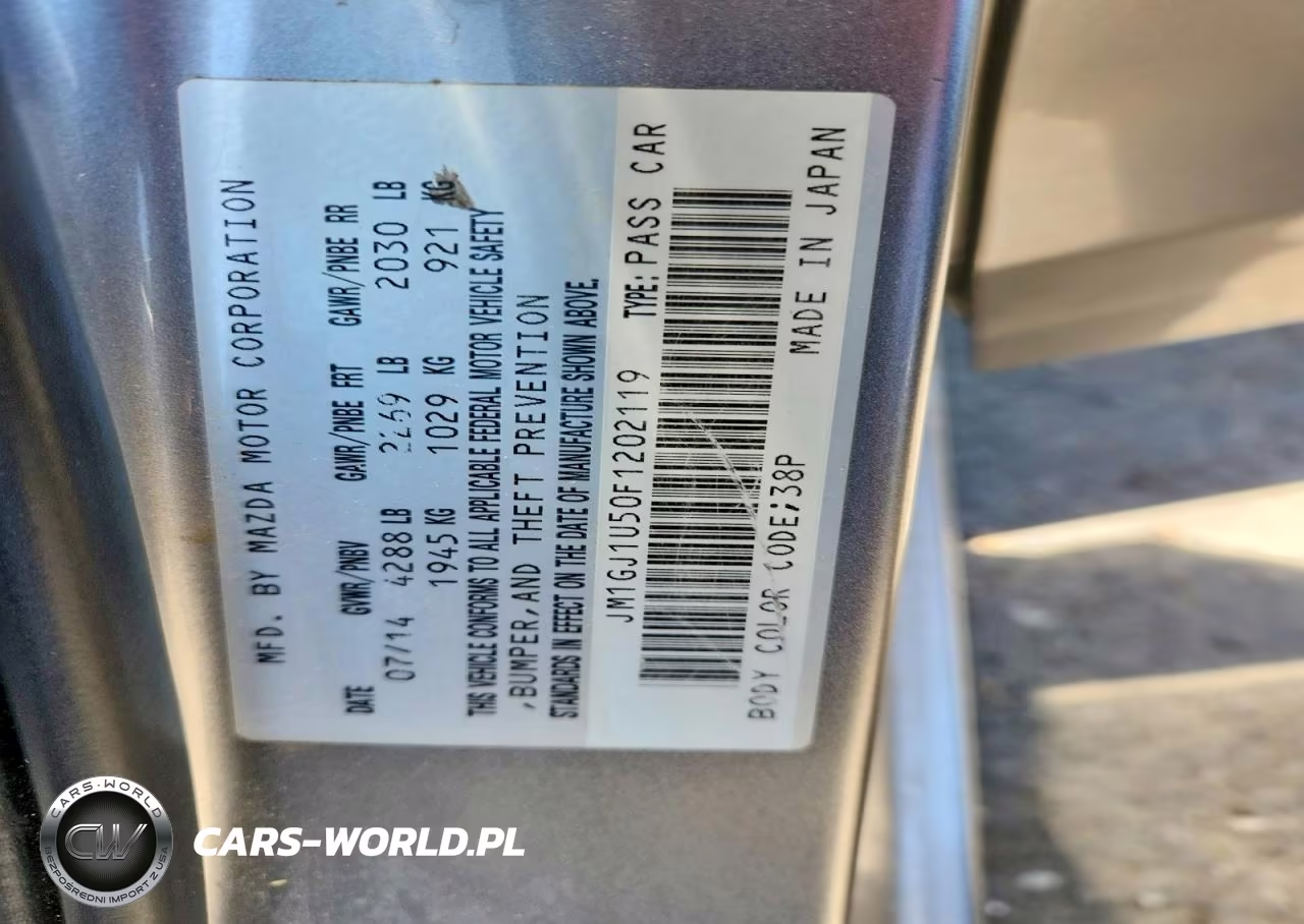 2015 Mazda 6 Sport VIN:JM1GJ1U50F1202119 - 13