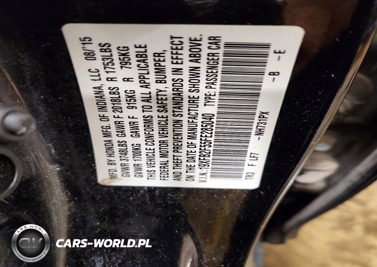 2015 Honda Civic Lx VIN:19XFB2F55FE285040 - 12