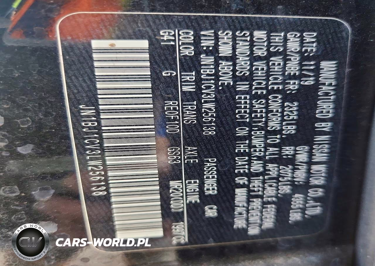 2020 Nissan Rogue Sport S VIN:JN1BJ1CV3LW256138 - 13