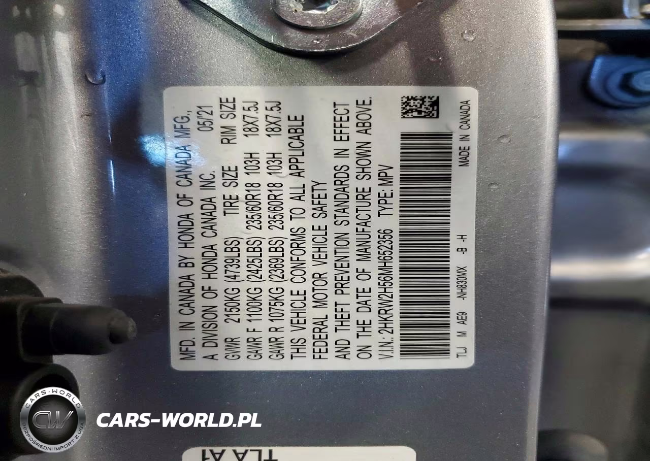 2021 Honda Cr-V Ex VIN:2HKRW2H56MH652356 - 14