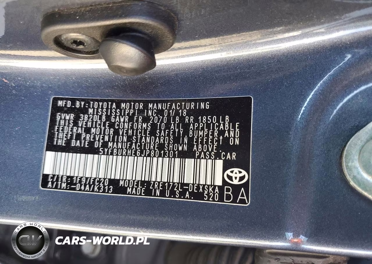 2018 Toyota Corolla Se VIN:5YFBURHE6JP801301 - 13