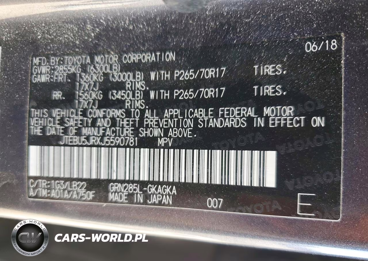 2018 Toyota 4Runner Sr5 Premium VIN:JTEBU5JRXJ5590781 - 12