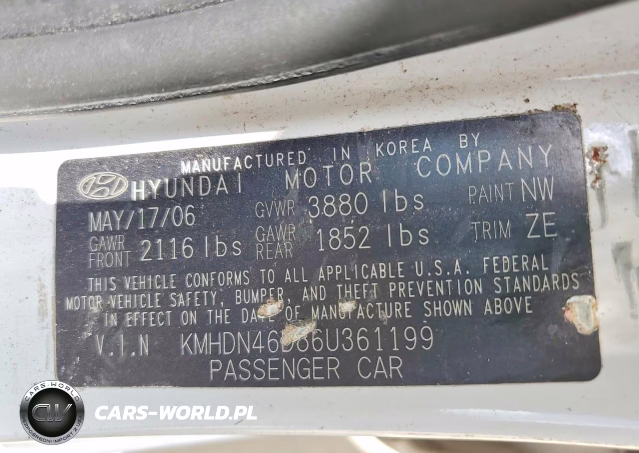 2006 Hyundai Elantra Gls VIN:KMHDN46D86U361199 - 13