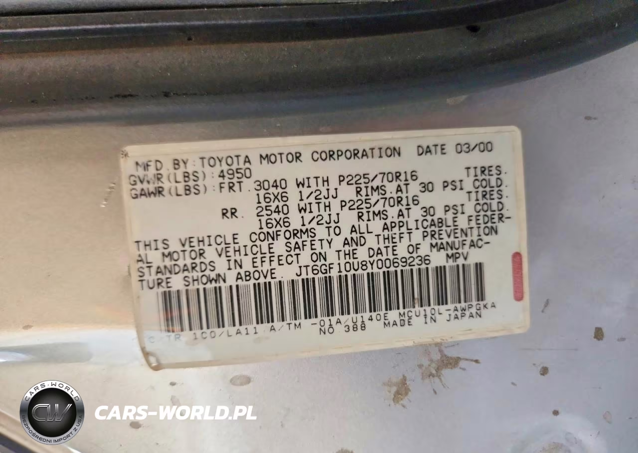 2000 Lexus Rx 300 VIN:JT6GF10U8Y0069236 - 13