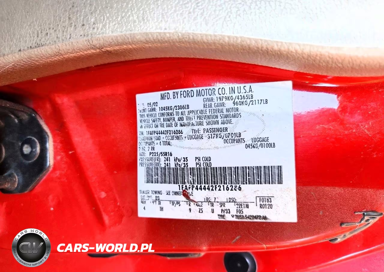 2002 Ford Mustang VIN:1FAFP44442F216286 - 12