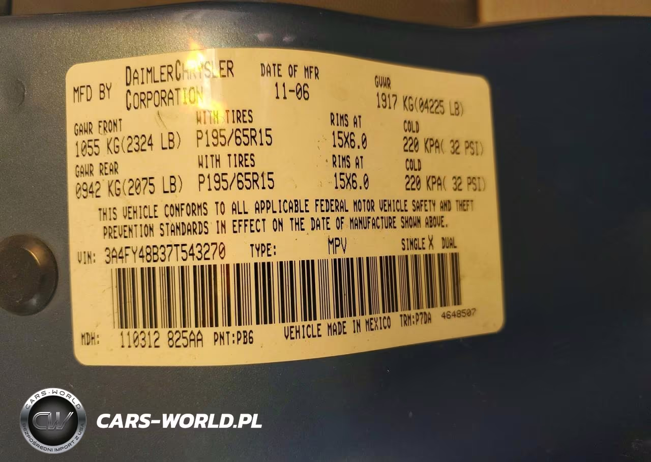 2007 Chrysler Pt Cruiser VIN:3A4FY48B37T543270 - 12