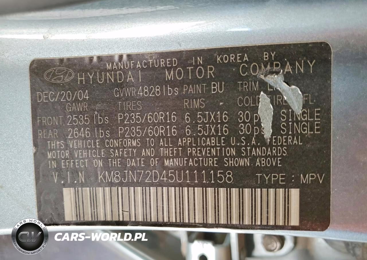 2005 Hyundai Tucson Gls VIN:KM8JN72D45U111158 - 12