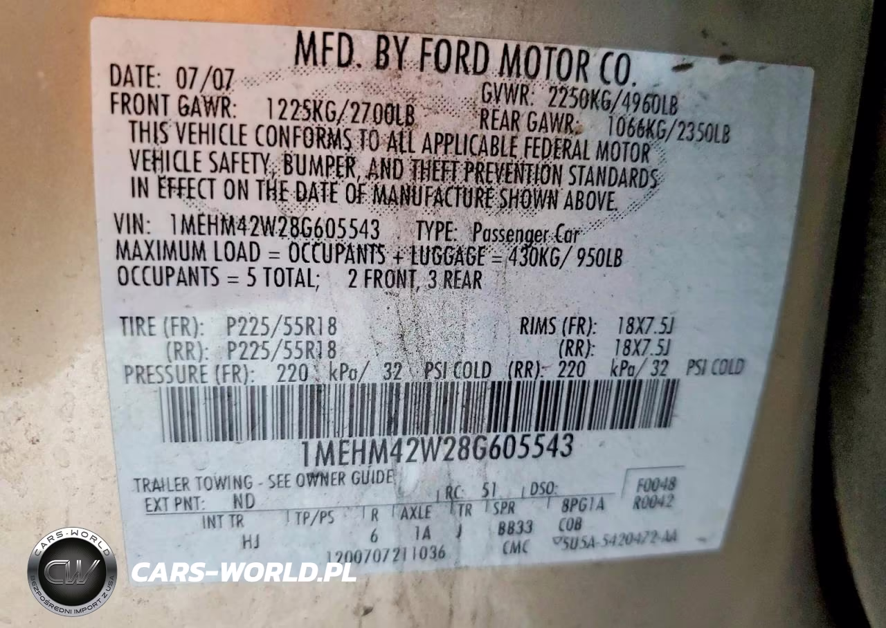 2008 Mercury Sable Premier VIN:1MEHM42W28G605543 - 12