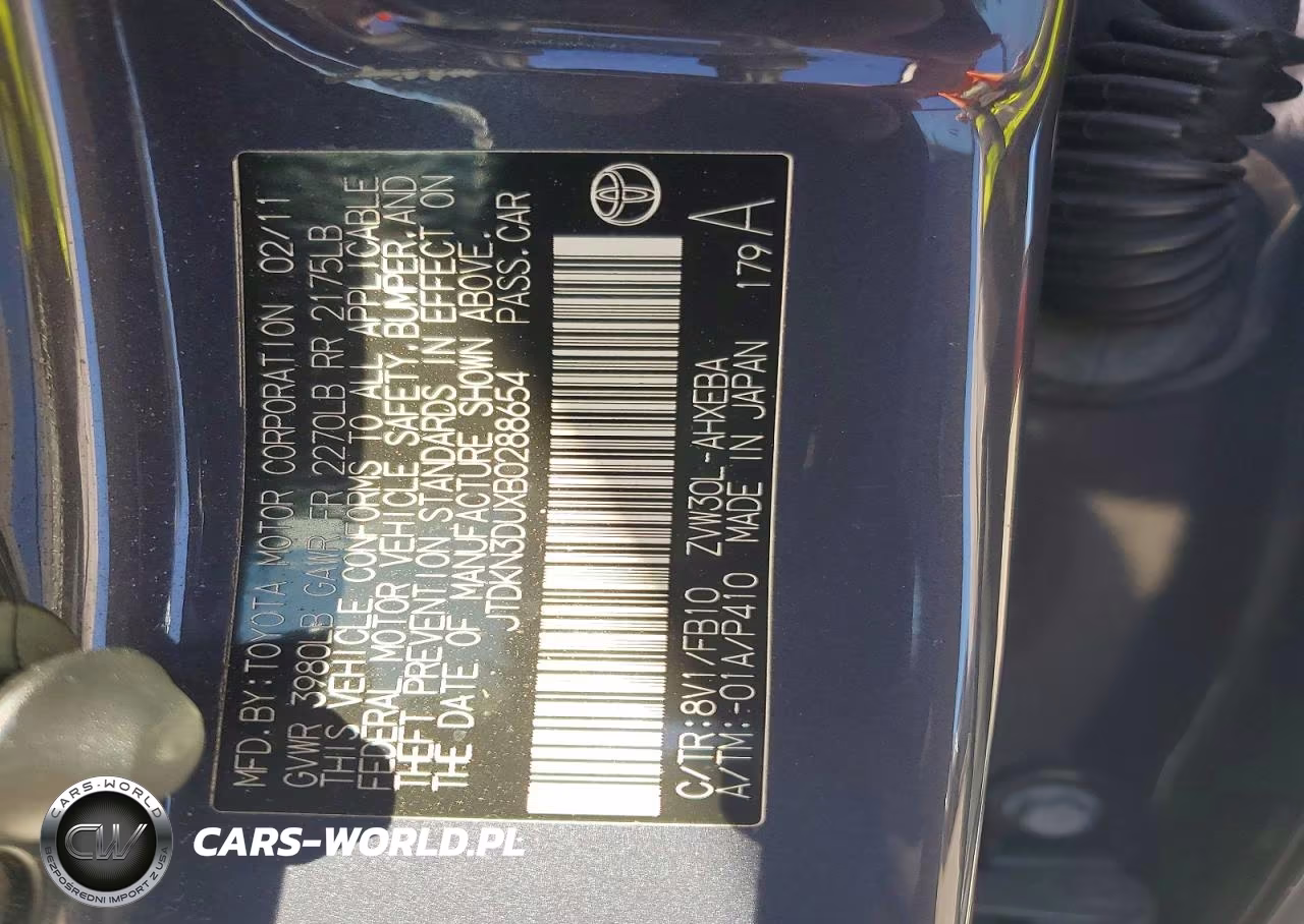 2011 Toyota Prius Two VIN:JTDKN3DUXB0288654 - 12