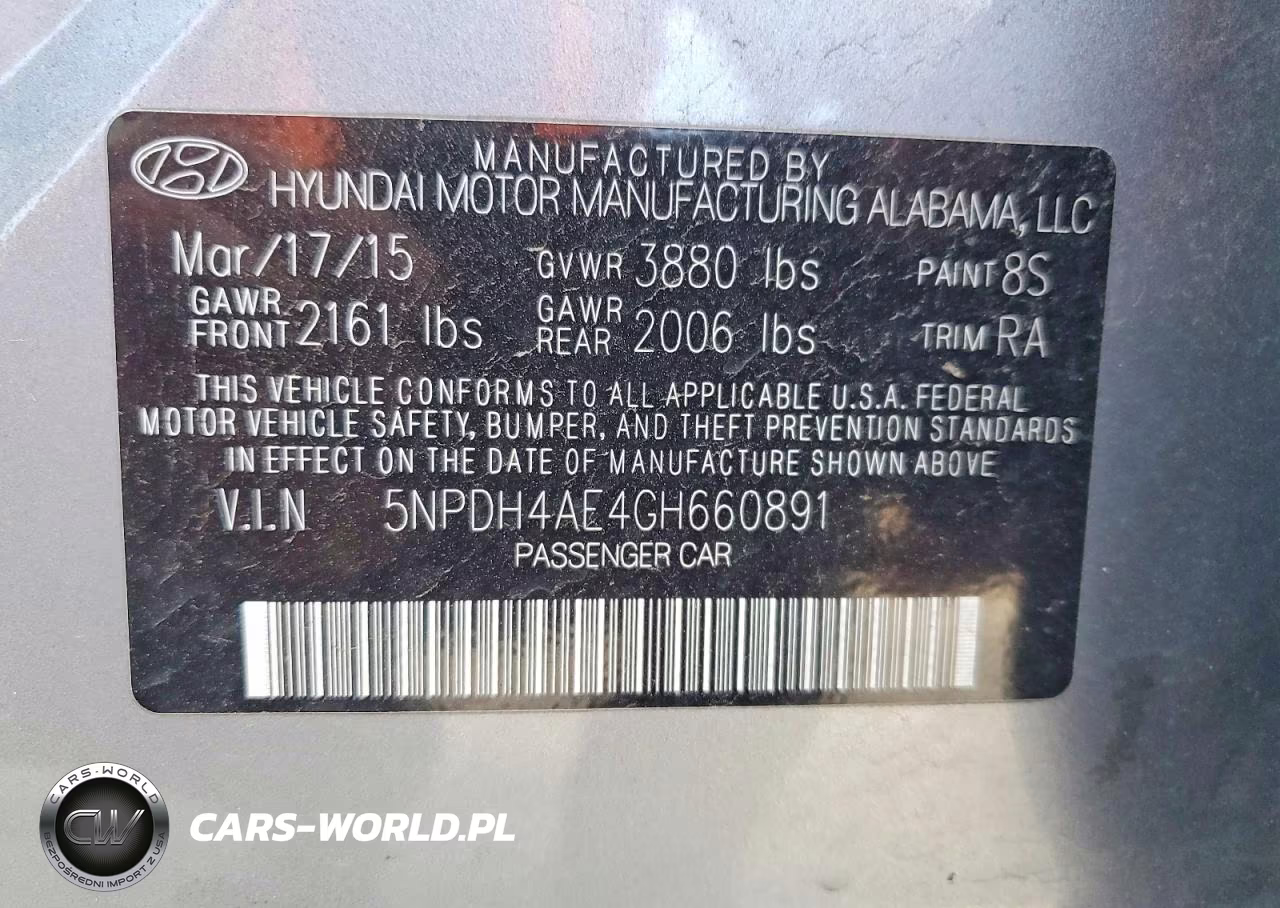 2016 Hyundai Elantra Se VIN:5NPDH4AE4GH660891 - 12