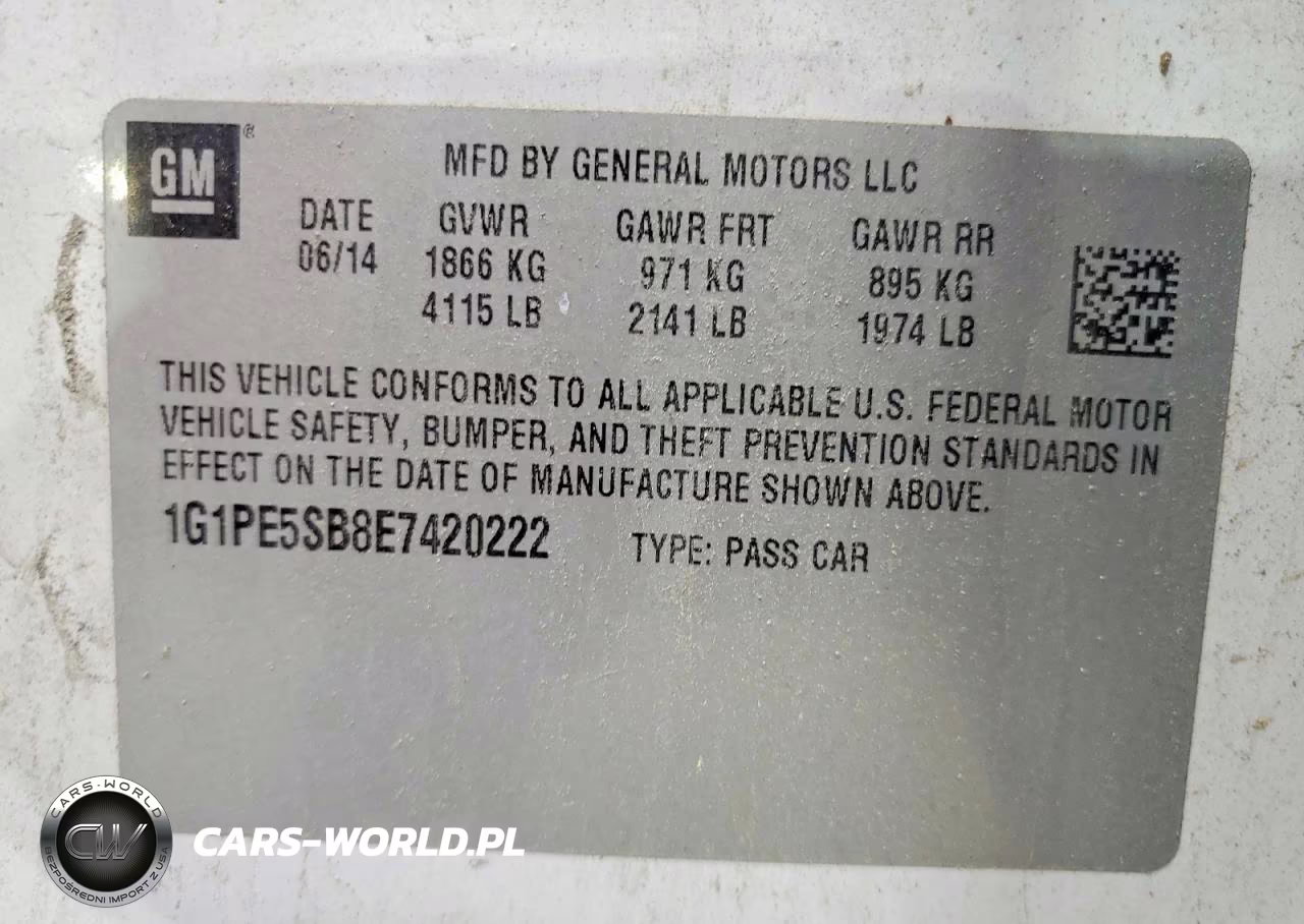 2014 Chevrolet Cruze Lt VIN:1G1PE5SB8E7420222 - 12