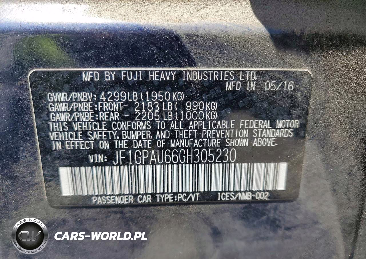 2016 Subaru Impreza Sport Limited VIN:JF1GPAU66GH305230 - 13
