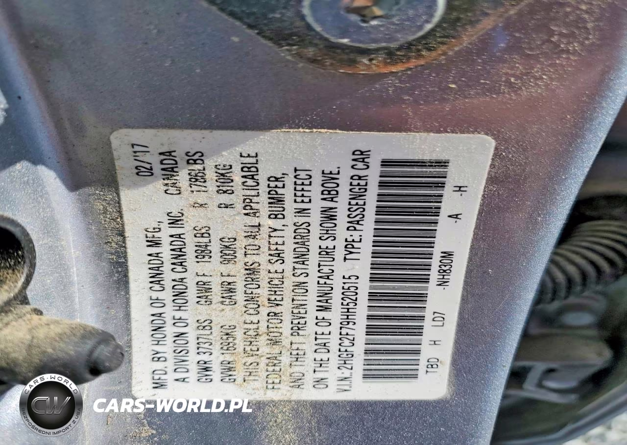 2017 Honda Civic Ex VIN:2HGFC2F79HH520515 - 12