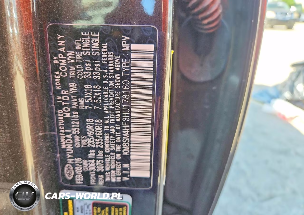 2017 Hyundai Santa Fe Se VIN:KM8SM4HF3HU178160 - 13