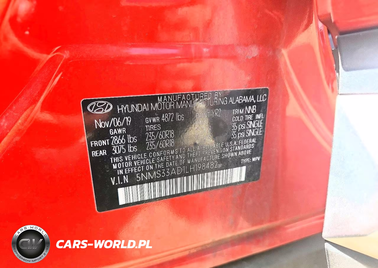 2020 Hyundai Santa Fe Sel VIN:5NMS33AD1LH198482 - 13