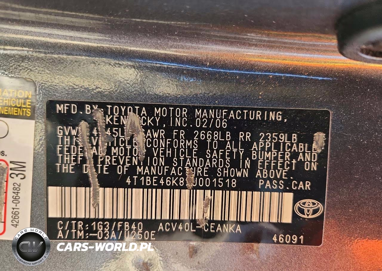 2007 Toyota Camry Le VIN:4T1BE46K87U001518 - 12