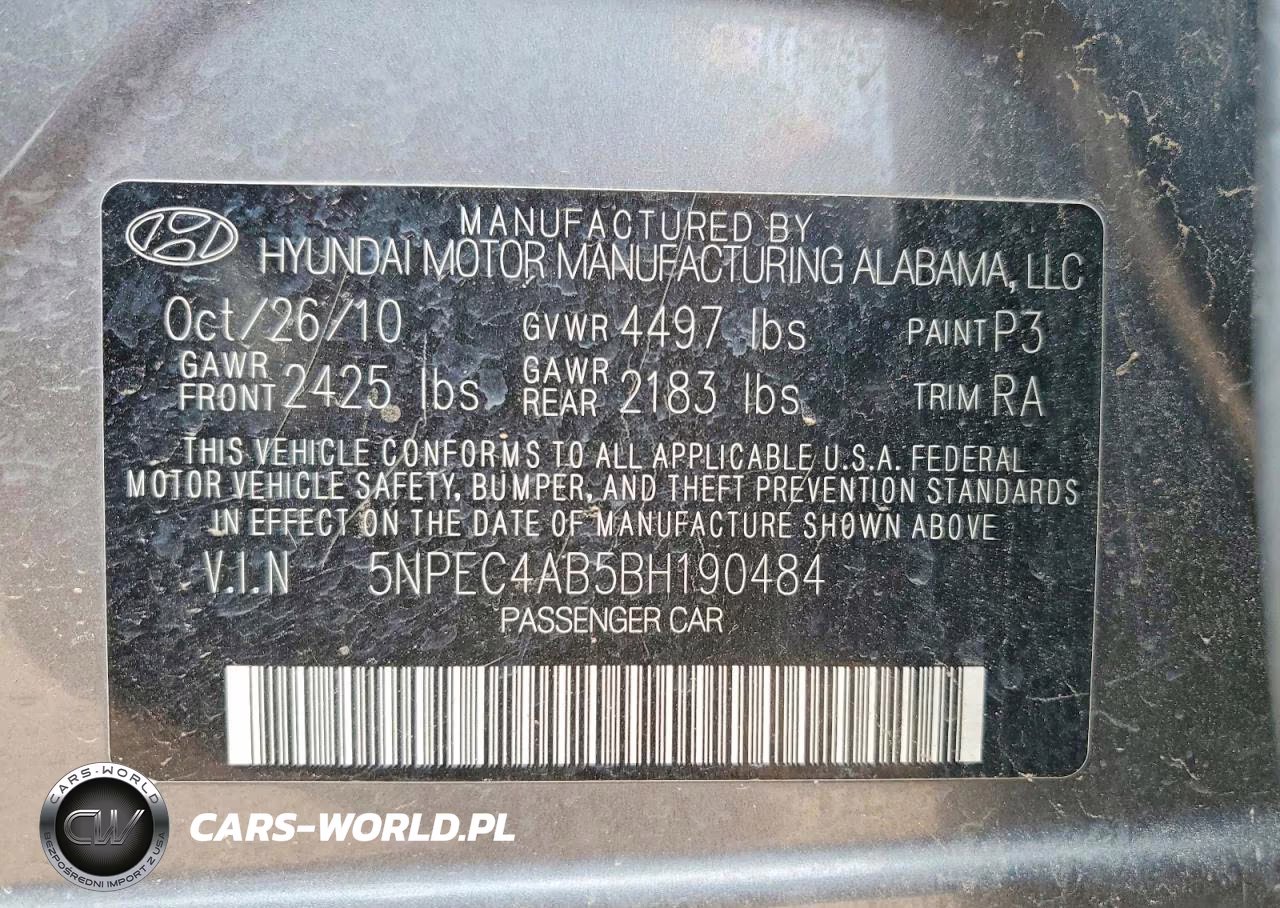 2011 Hyundai Sonata Se 2.0T VIN:5NPEC4AB5BH190484 - 12