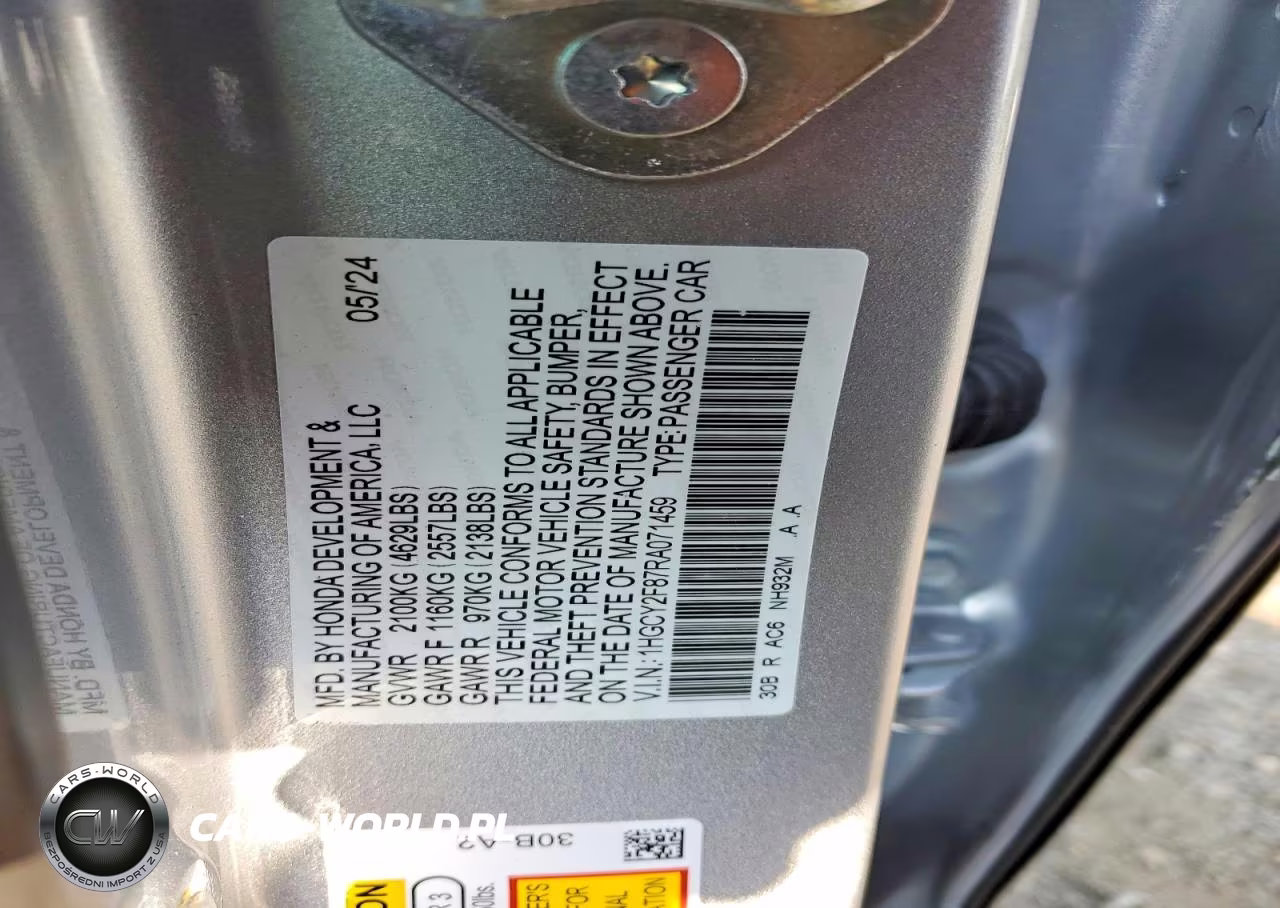 2024 Honda Accord Touring Hybrid VIN:1HGCY2F87RA071459 - 12