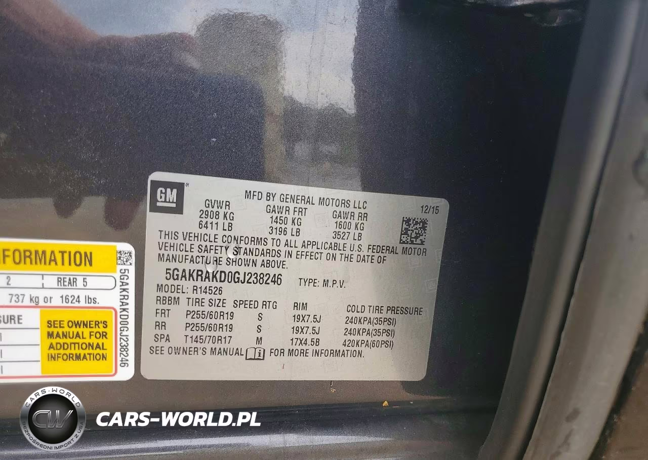 2016 Buick Enclave VIN:5GAKRAKD0GJ238246 - 11