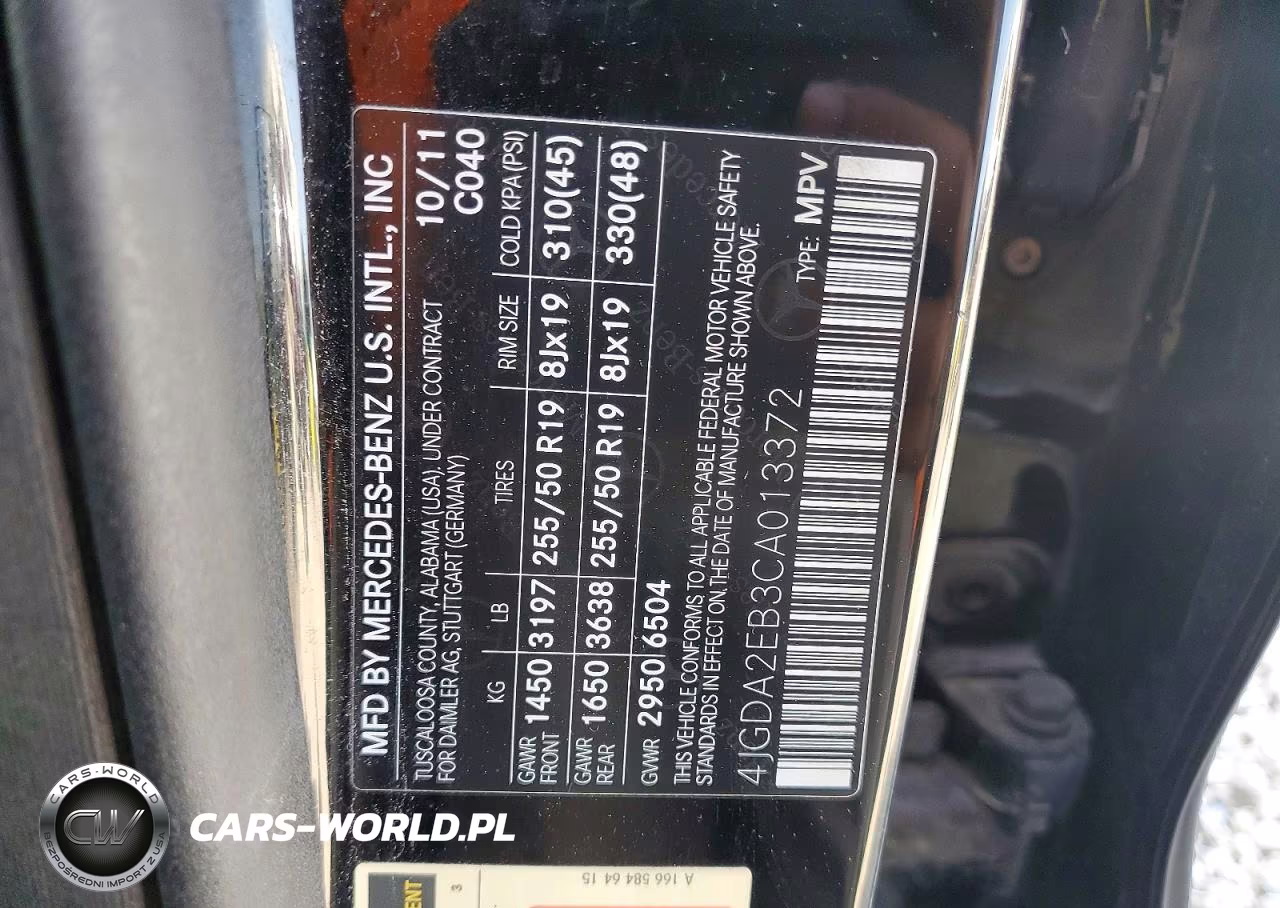 2012 Mercedes-Benz Ml 350 Bluetec VIN:4JGDA2EB3CA013372 - 12