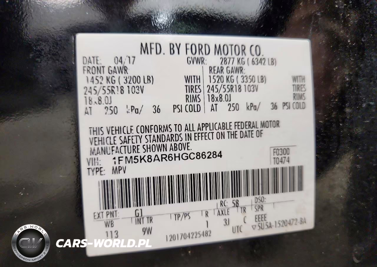 2017 Ford Exp Sport VIN:1FM5K8AR6HGC86284 - 13